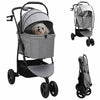 Passeggino pieghevole Vidaxx per animali grigio 78 x 54 x 101 cm poliestere