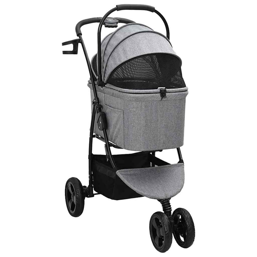 Vidaxl opvouwbare huisdierenwagen grijs 78 x 54 x 101 cm polyester