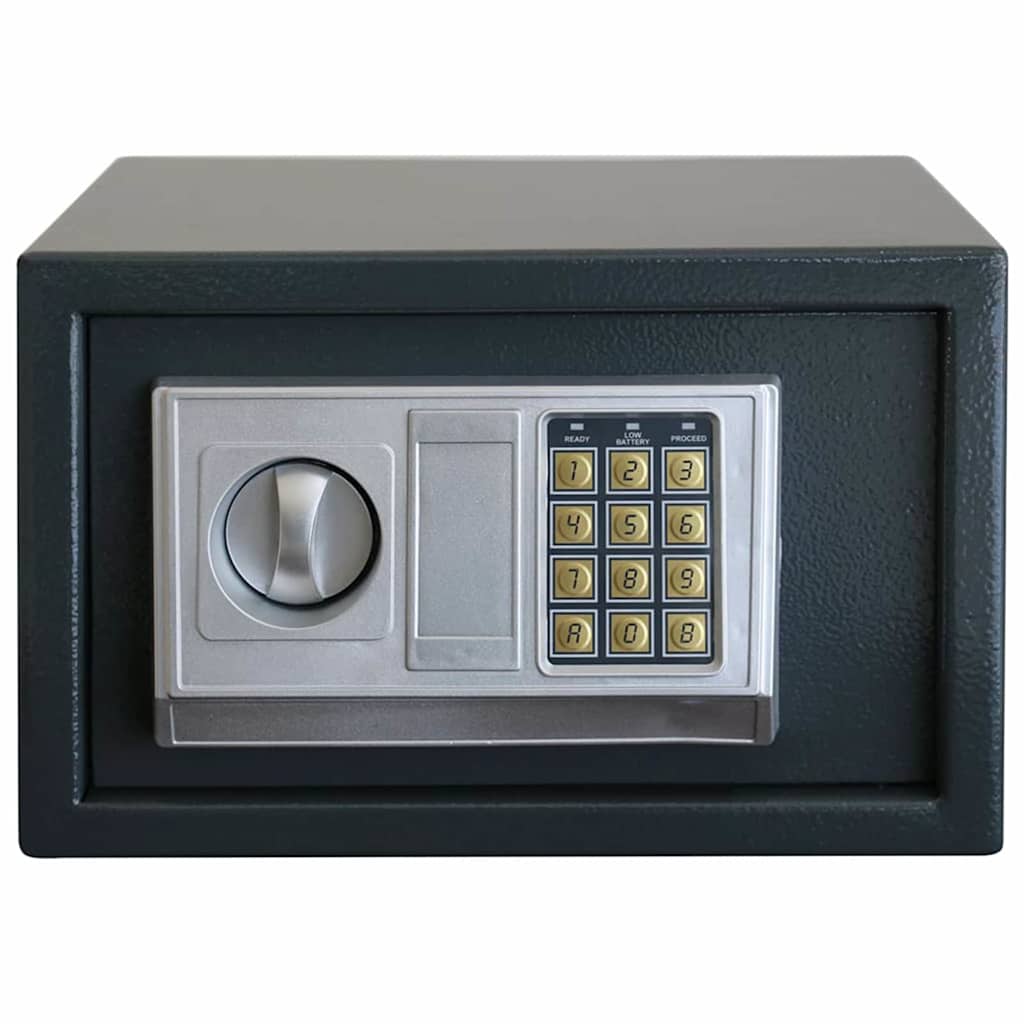 Cassaforte digitale Vidaxl con serratura grigio scuro 31 x 20 x 20 cm in acciaio