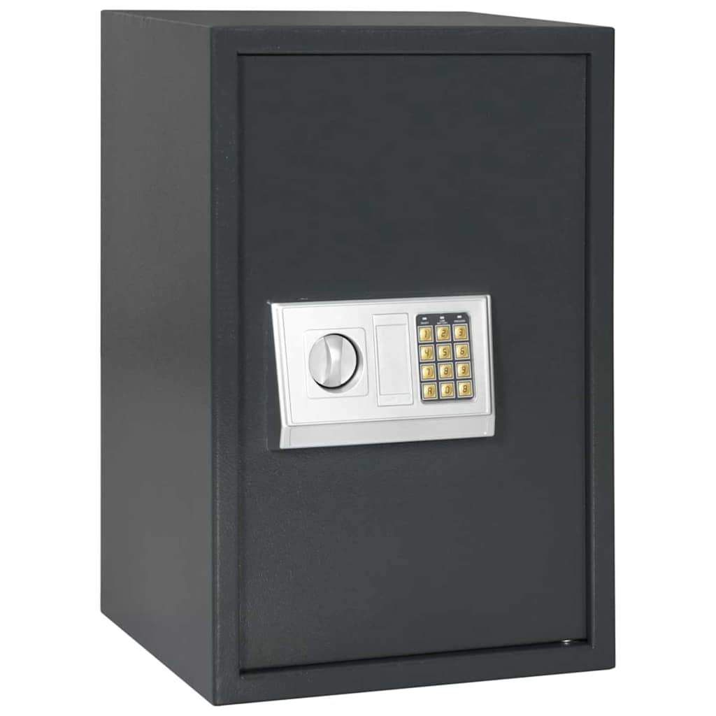 Vidaxl caja fuerte digital con cerradura gris oscuro 40 x 35 x 60 cm acero