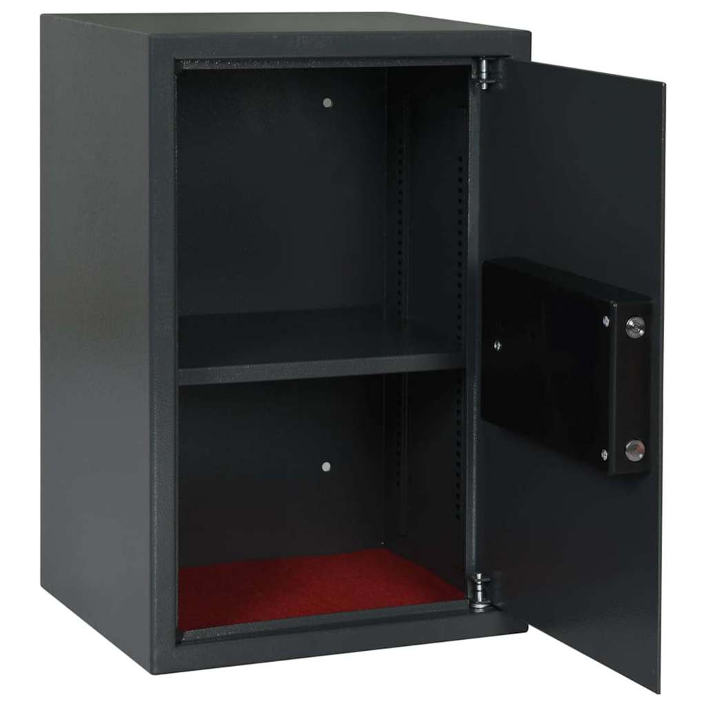Vidaxl caja fuerte digital con cerradura gris oscuro 40 x 35 x 60 cm acero