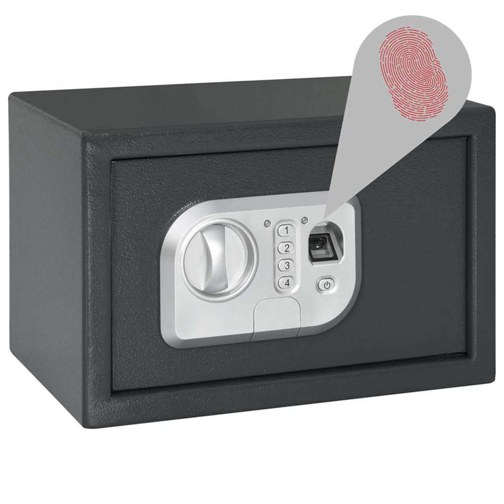 Cassaforte digitale Vidaxl con serratura grigio scuro 31 x 20 x 20 cm in acciaio