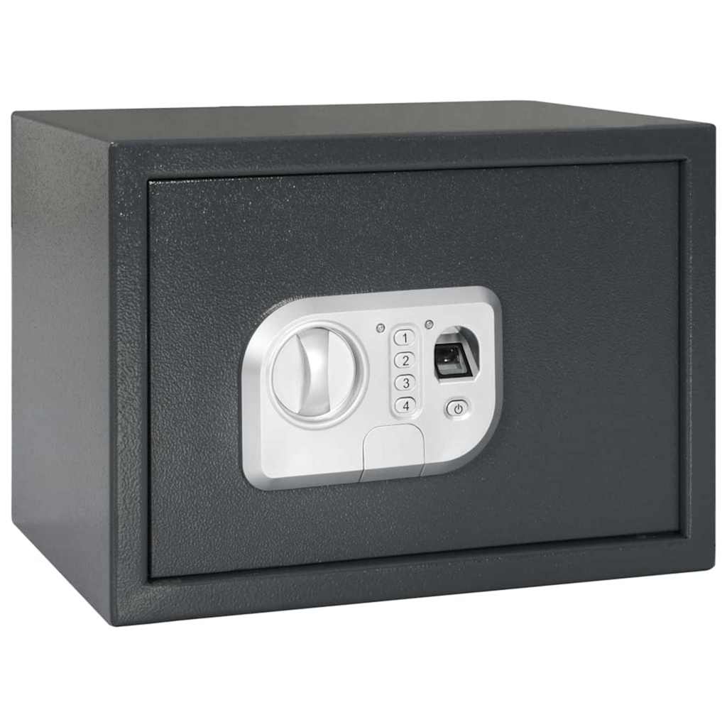 Vidaxl caja fuerte digital con cerradura gris oscuro 35 x 25 x 25 cm acero