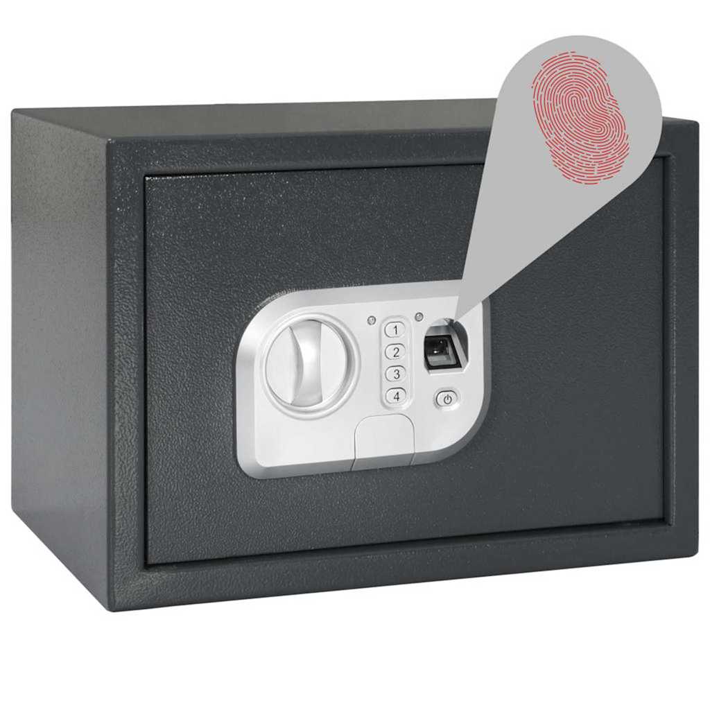 Vidaxl caja fuerte digital con cerradura gris oscuro 35 x 25 x 25 cm acero
