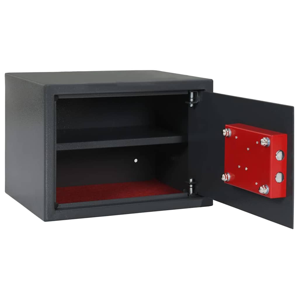 Vidaxx caja fuerte con cerradura gris oscuro 35 x 25 x 25 cm acero