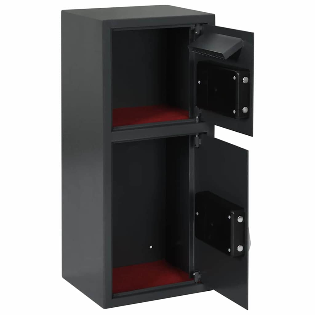 Vidaxl caja fuerte digital con cerradura gris oscuro 35 x 31 x 80 cm acero