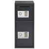 Vidaxl caja fuerte digital con cerradura gris oscuro 35 x 31 x 80 cm acero