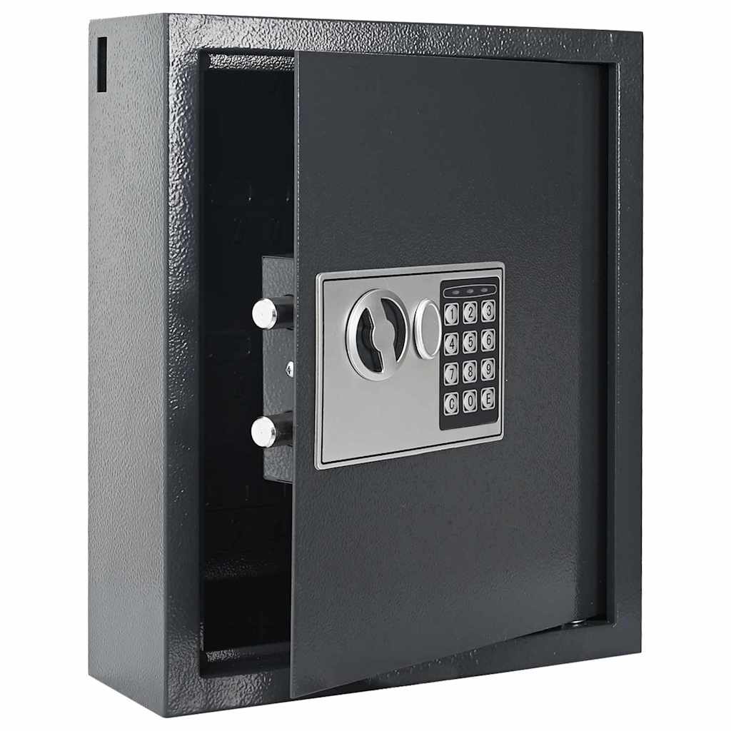 Vidaxl caja fuerte digital con cerradura gris oscuro 30 x 10 x 36,5 cm acero