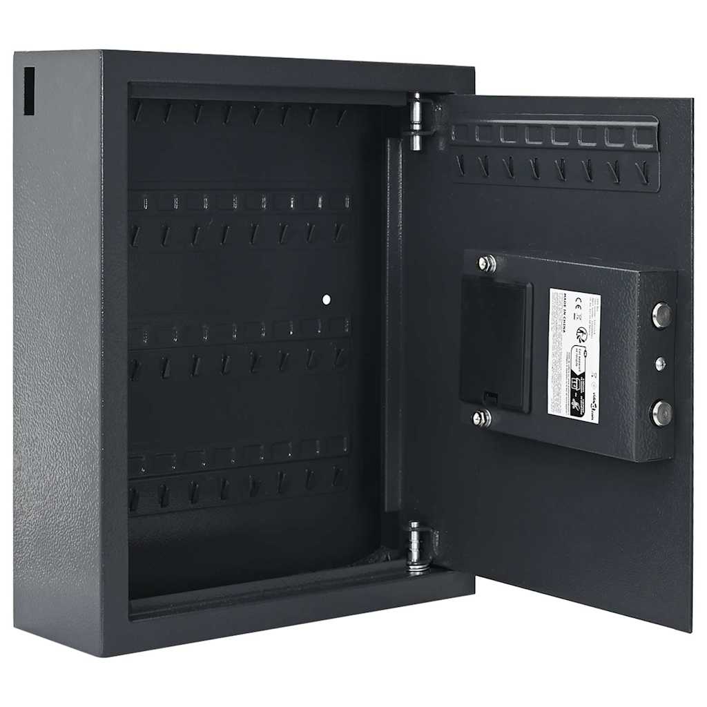 Vidaxl caja fuerte digital con cerradura gris oscuro 30 x 10 x 36,5 cm acero