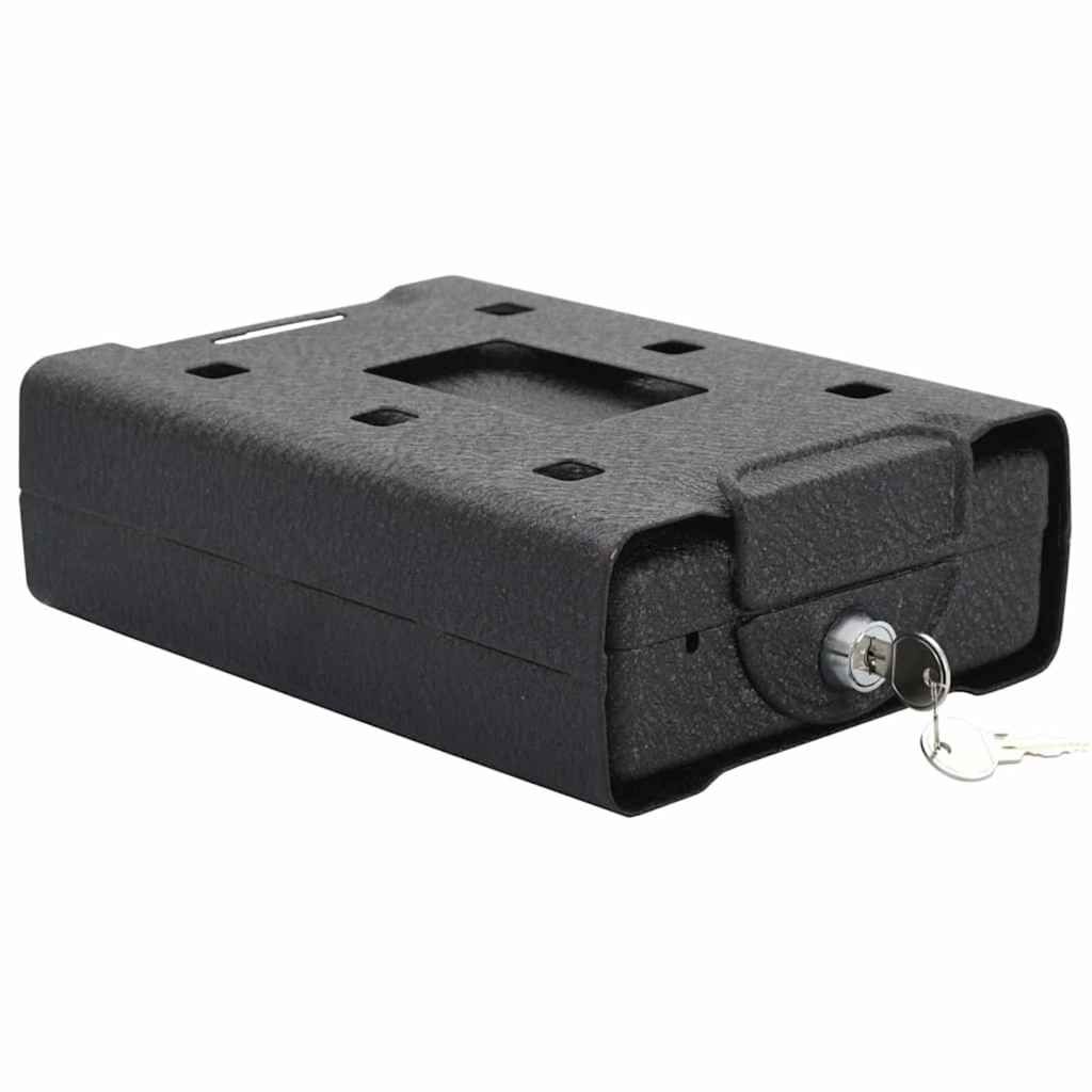 Vidaxl auto safe met slot zwart 22 x 16 x 7 cm staal