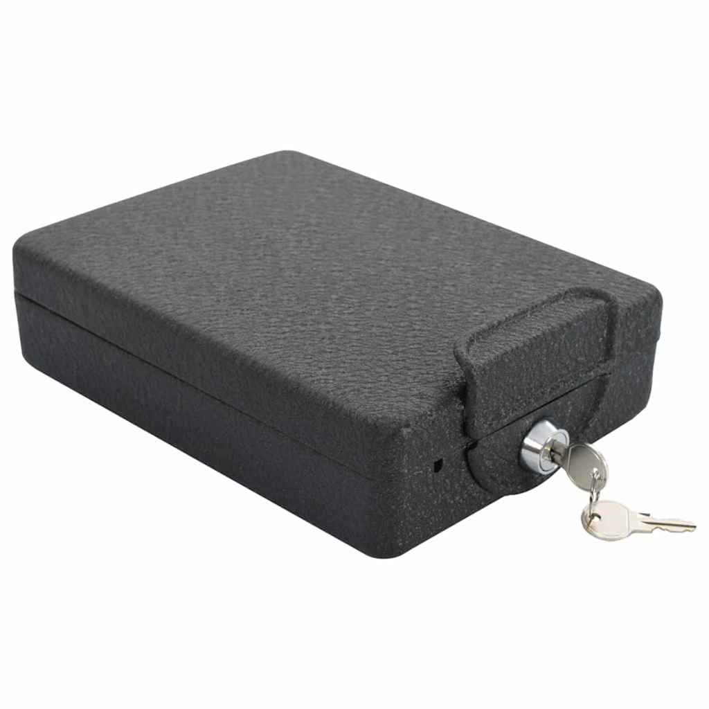 Vidaxl auto safe met slot zwart 22 x 16 x 7 cm staal