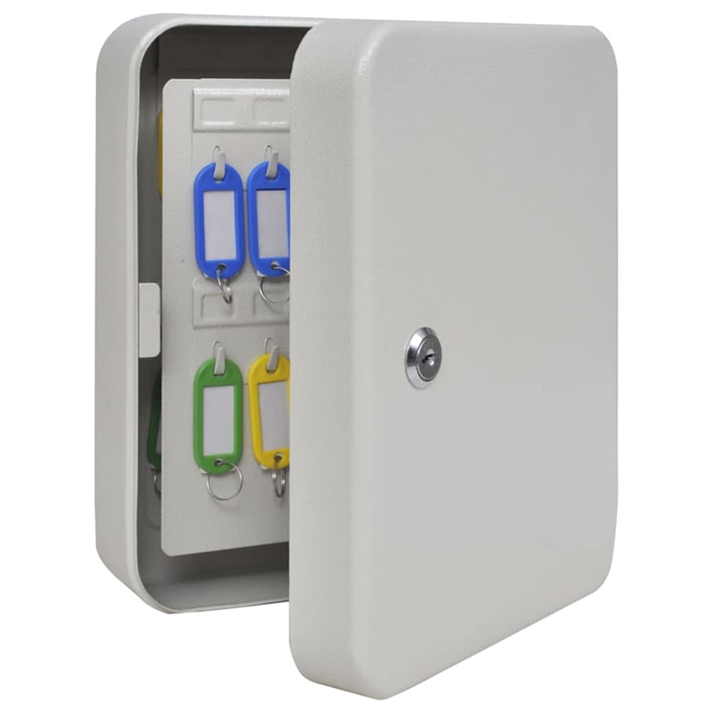 Vidaxl sleuteldoos met slot ivoor 20 x 7,5 x 25 cm staal