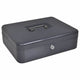 Vidaxl cash box met slot donkergrijs 30 x 24 x 9 cm staal