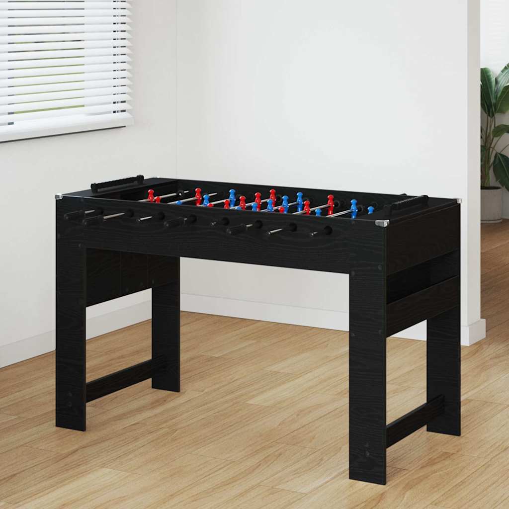 VidaXL futbolín roble negro 125 x 60,5 x 80 cm acabado madera