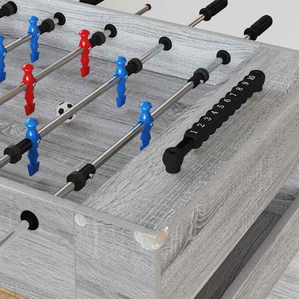 Futbolín vidaxl gris sonoma 125 x 60,5 x 80 cm acabado madera
