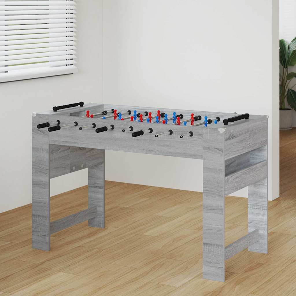 Futbolín vidaxl gris sonoma 125 x 60,5 x 80 cm acabado madera