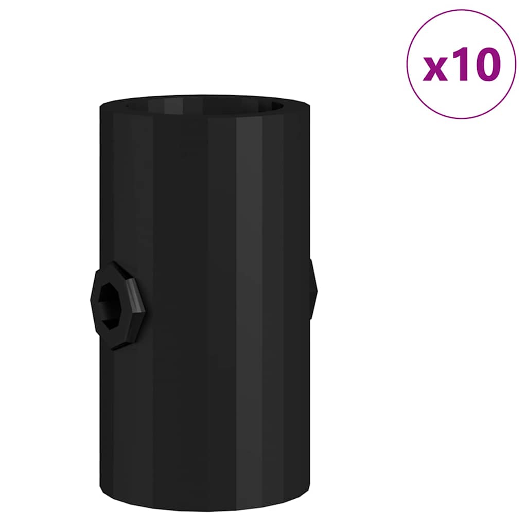 Tappi calciobalilla Vidaxl 10 pz neri 1,7 x 1,7 x 3,2 cm pp
