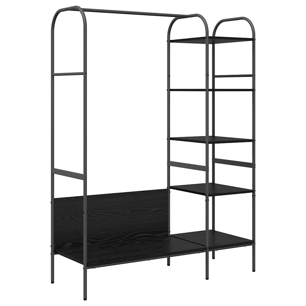 Vidaxx perchero con estante negro 120 x 44 x 160 cm acabado madera