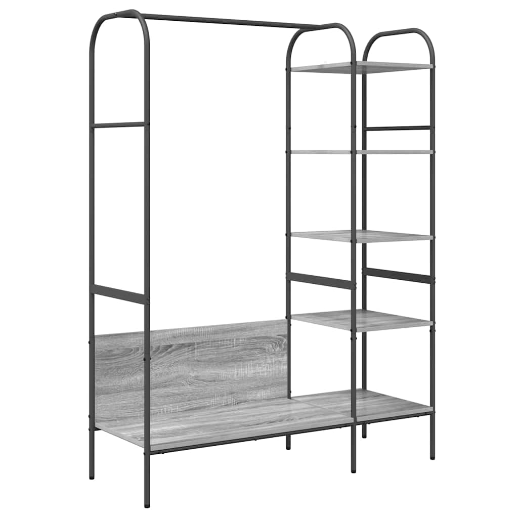 Vidaxx perchero con estante gris 120 x 44 x 160 cm acabado madera
