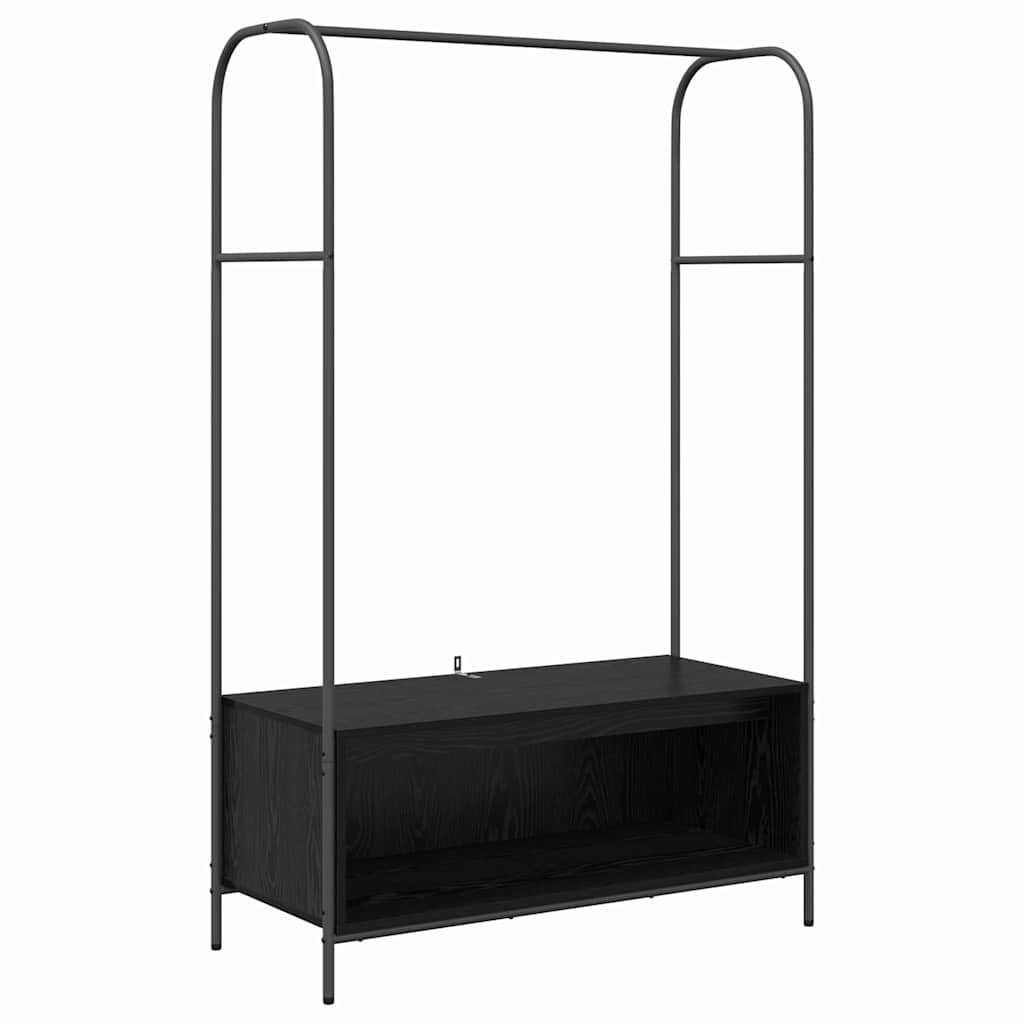 Vidaxx perchero con almacenamiento negro 100 x 44 x 160 cm madera artesanal