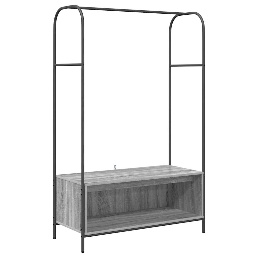Vidaxx perchero con almacenamiento gris 100 x 44 x 160 cm madera artesanal