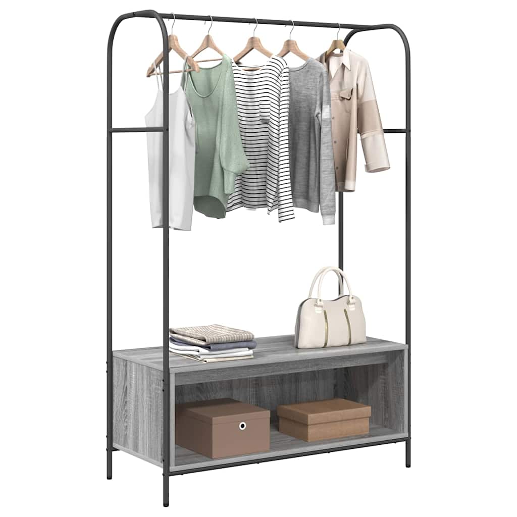 Vidaxx perchero con almacenamiento gris 100 x 44 x 160 cm madera artesanal