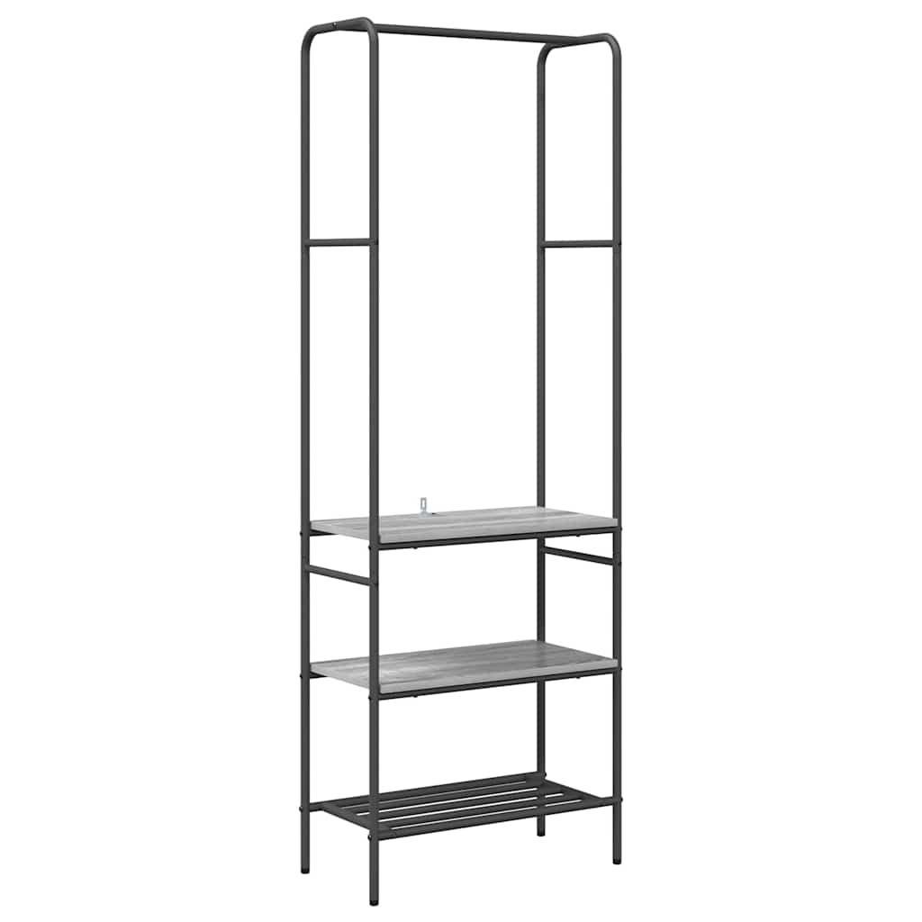 Perchero vidaxl con estante gris sonoma 60 x 30 x 171 cm acabado madera