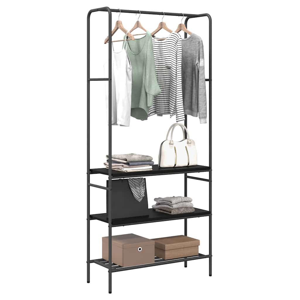 Perchero VidaXL con estante roble negro 77 x 30 x 171 cm acabado madera