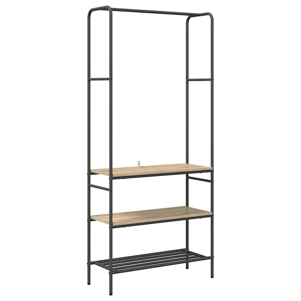 Perchero vidaxl con estante roble sonoma 77 x 30 x 171 cm acabado madera