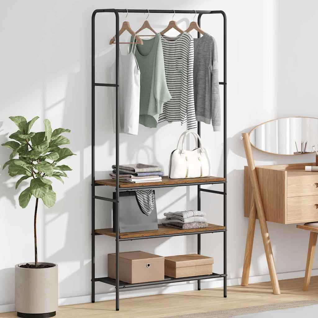 Vidaxxl perchero con estante madera vieja 77 x 30 x 171 cm madera procesada