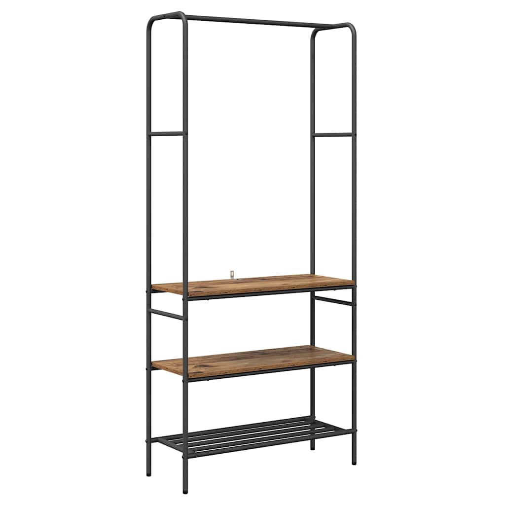 Vidaxxl perchero con estante madera vieja 77 x 30 x 171 cm madera procesada