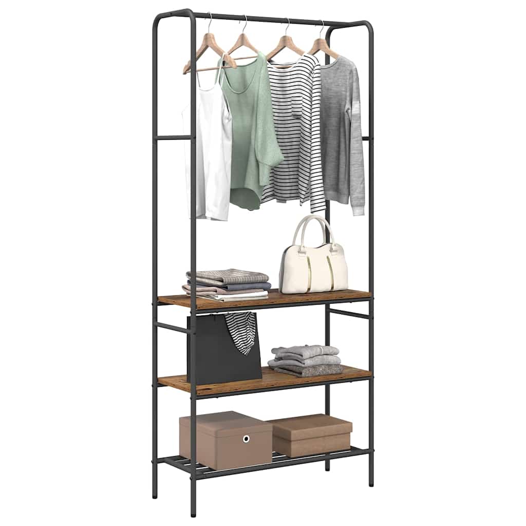Vidaxxl perchero con estante madera vieja 77 x 30 x 171 cm madera procesada