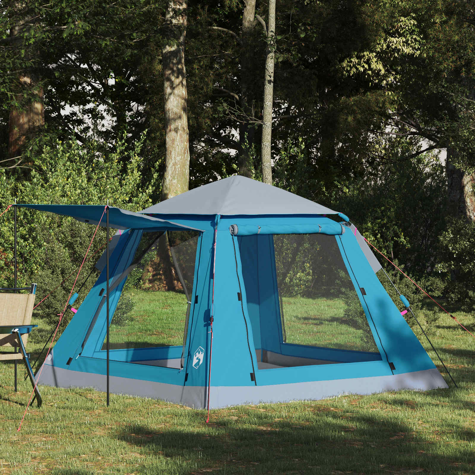 Tenda istantanea VidaXL con telo antipioggia per 3 persone con sgancio rapido
