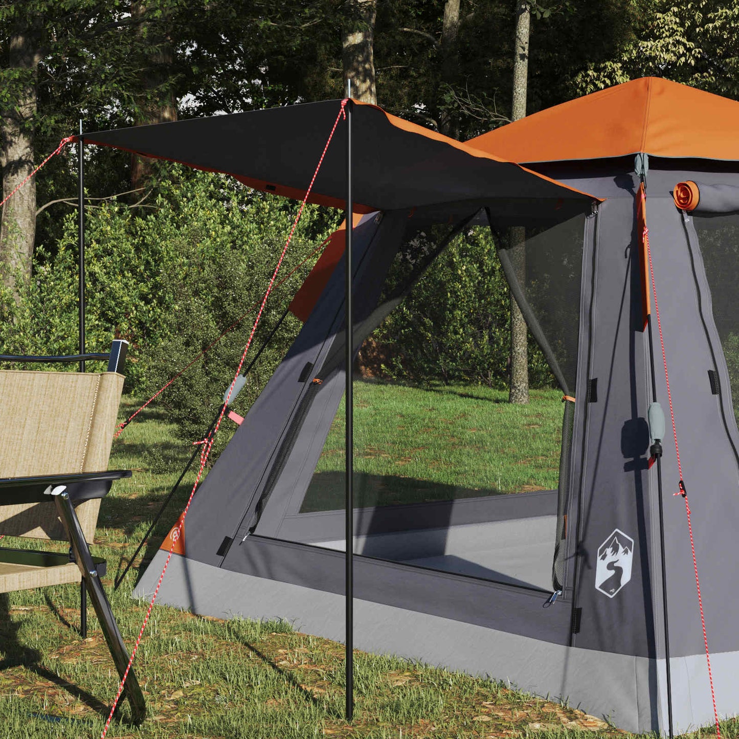 Tenda istantanea VidaXL con telo antipioggia per 3 persone con sgancio rapido