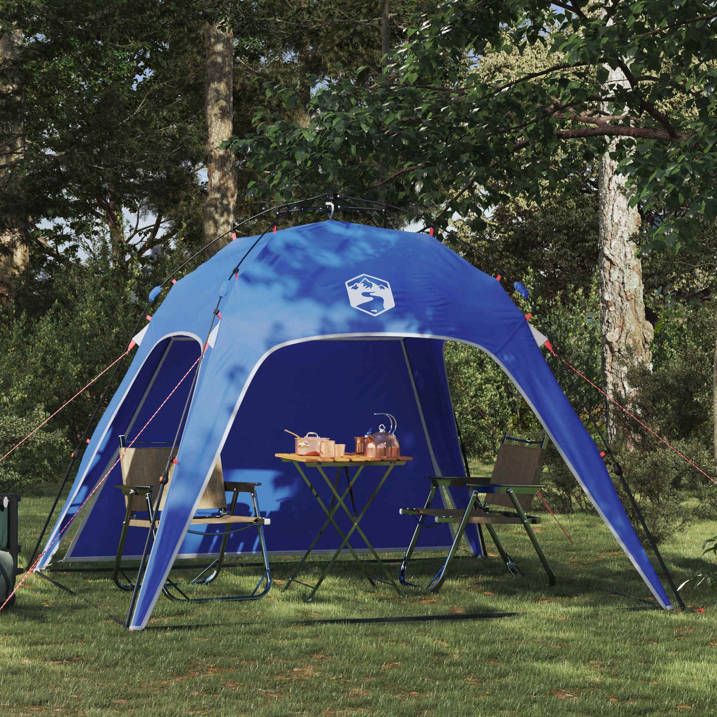 Vidaxl instant tent 4-person quick-release azure blauw 185t polyester