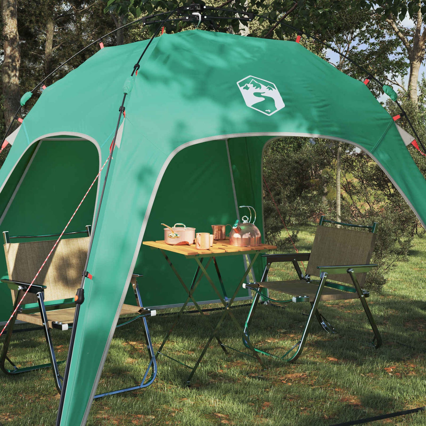 Vidaxl instant tent 4-person quick-release zeegroen 260 x 260 x 197 cm
