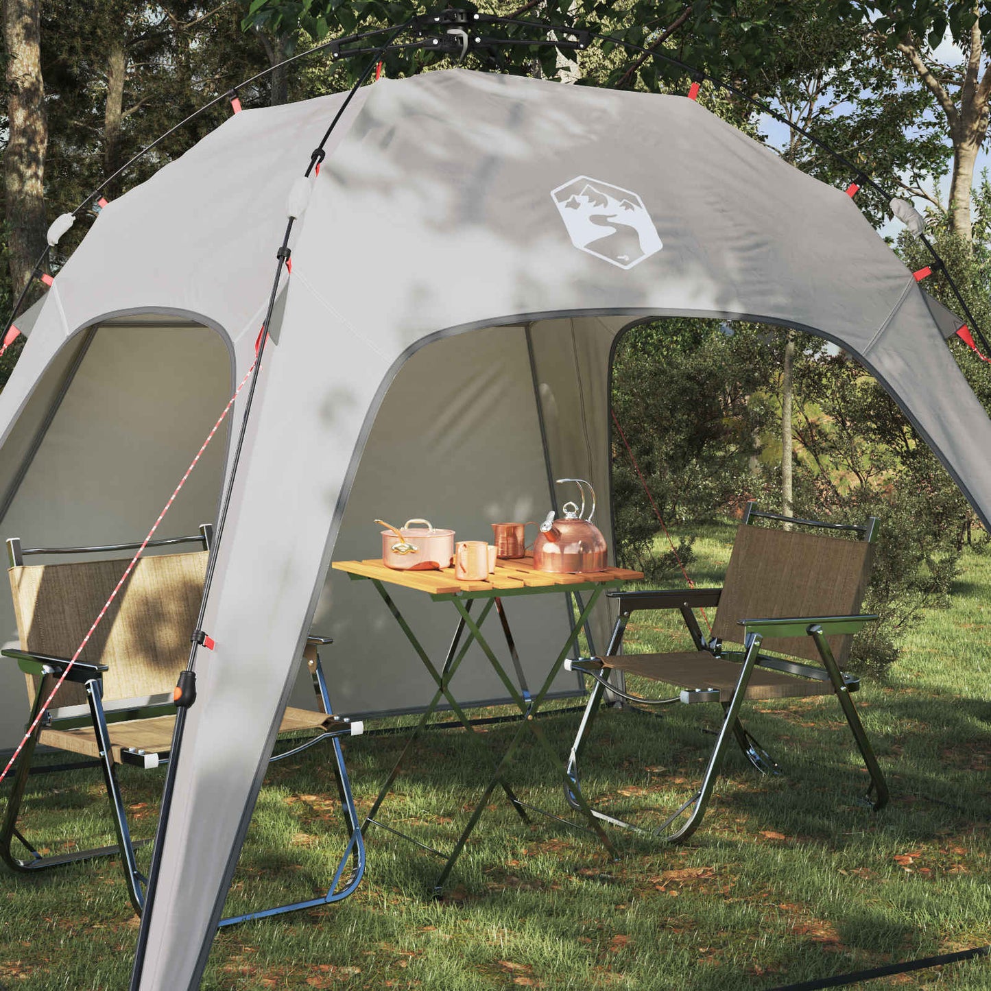 Vidaxl instant tent 4-person quick-release grijs 260 x 260 x 197 cm