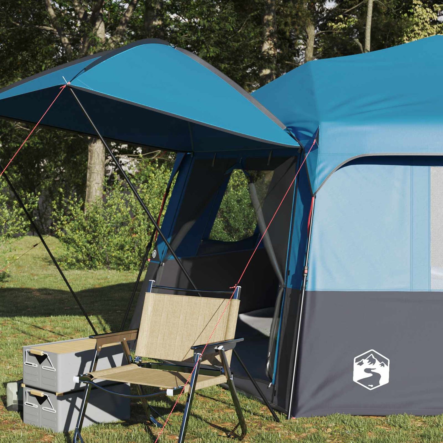 Tenda istantanea VidaXL con copertura antipioggia per 12 persone con sgancio rapido