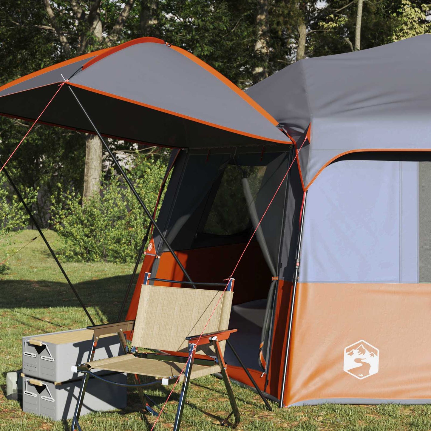Tenda istantanea VidaXL con copertura antipioggia per 12 persone con sgancio rapido