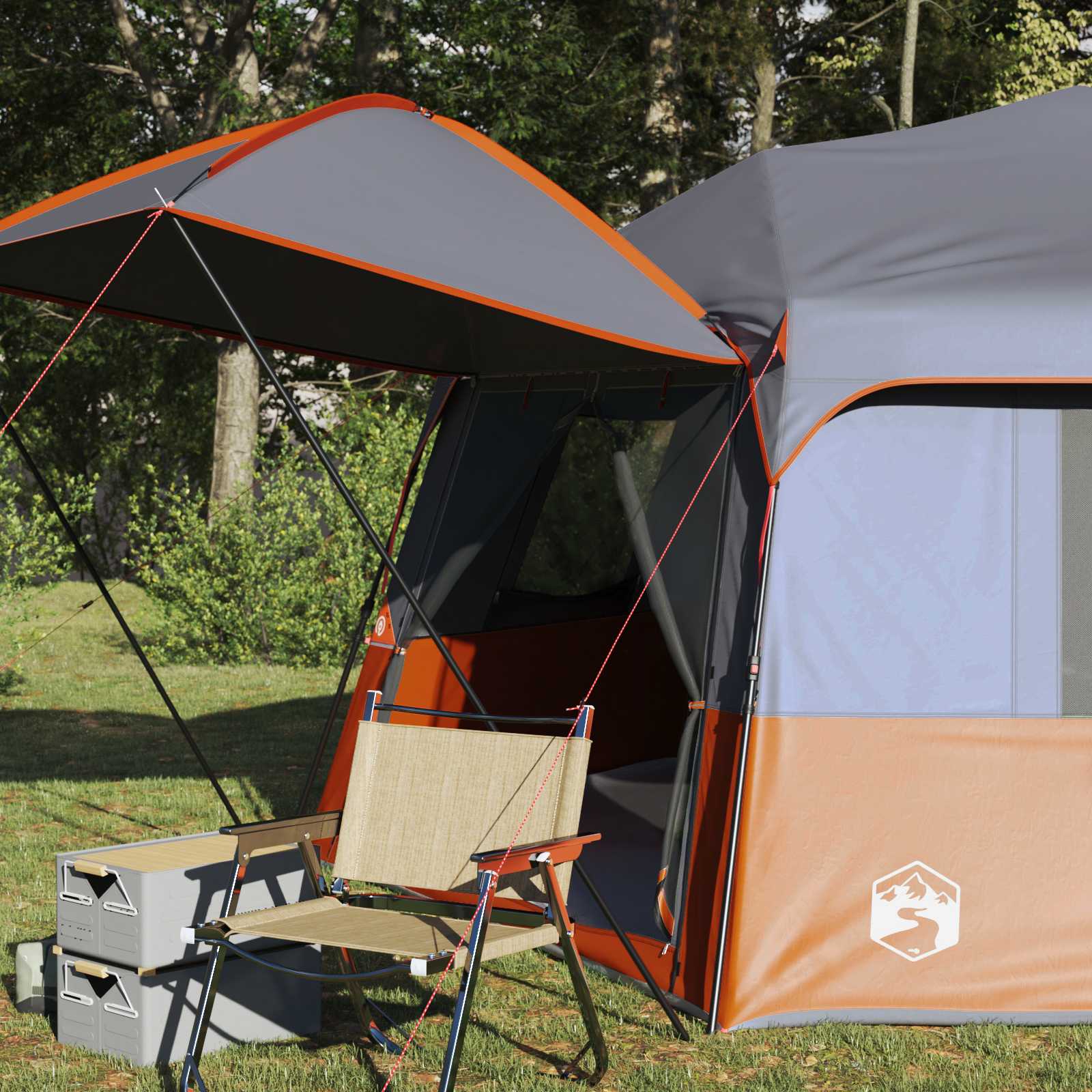 Tenda istantanea VidaXL con copertura antipioggia per 12 persone con sgancio rapido