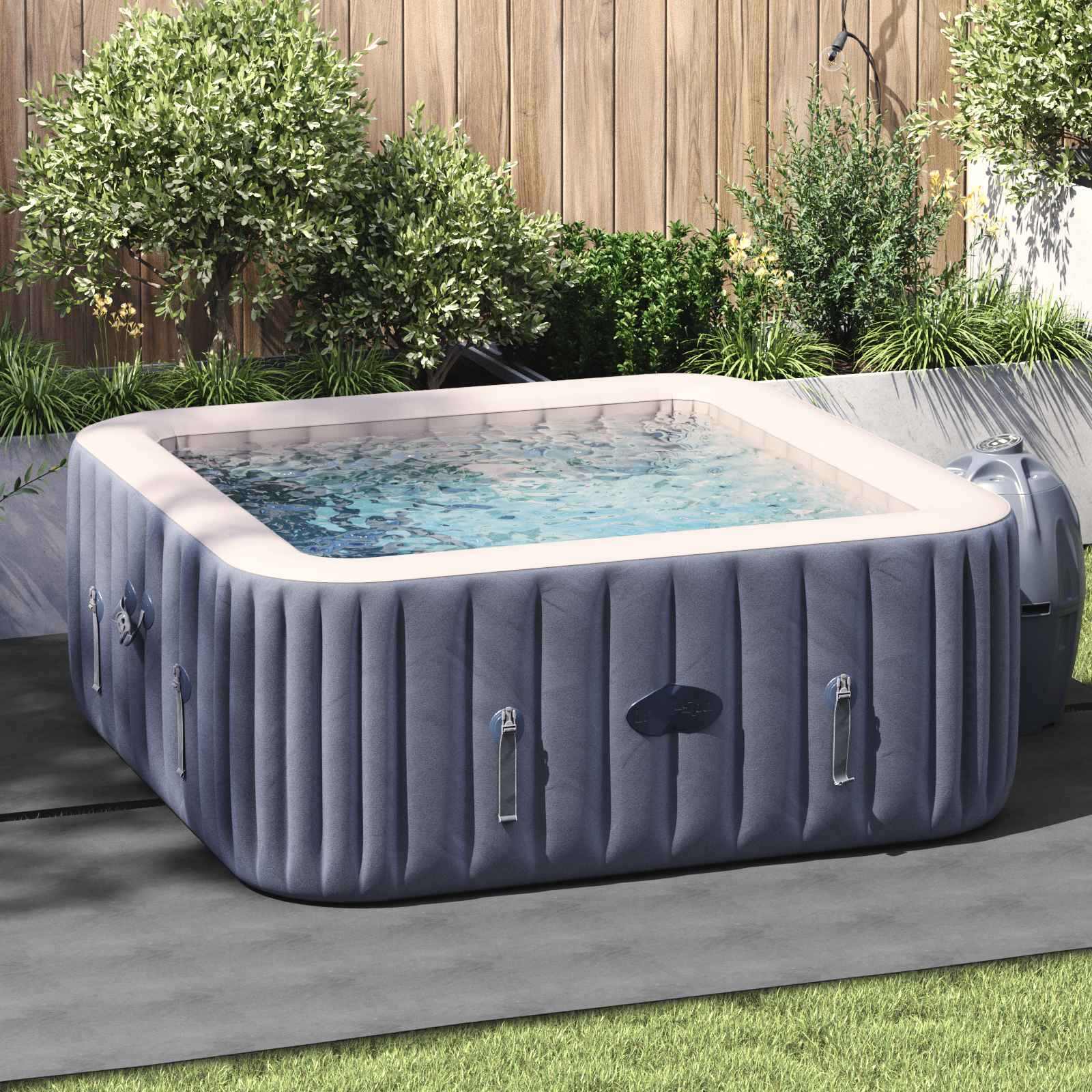 Telo per piscina Vidaxl grigio chiaro 274 x 274 x 0,1 cm