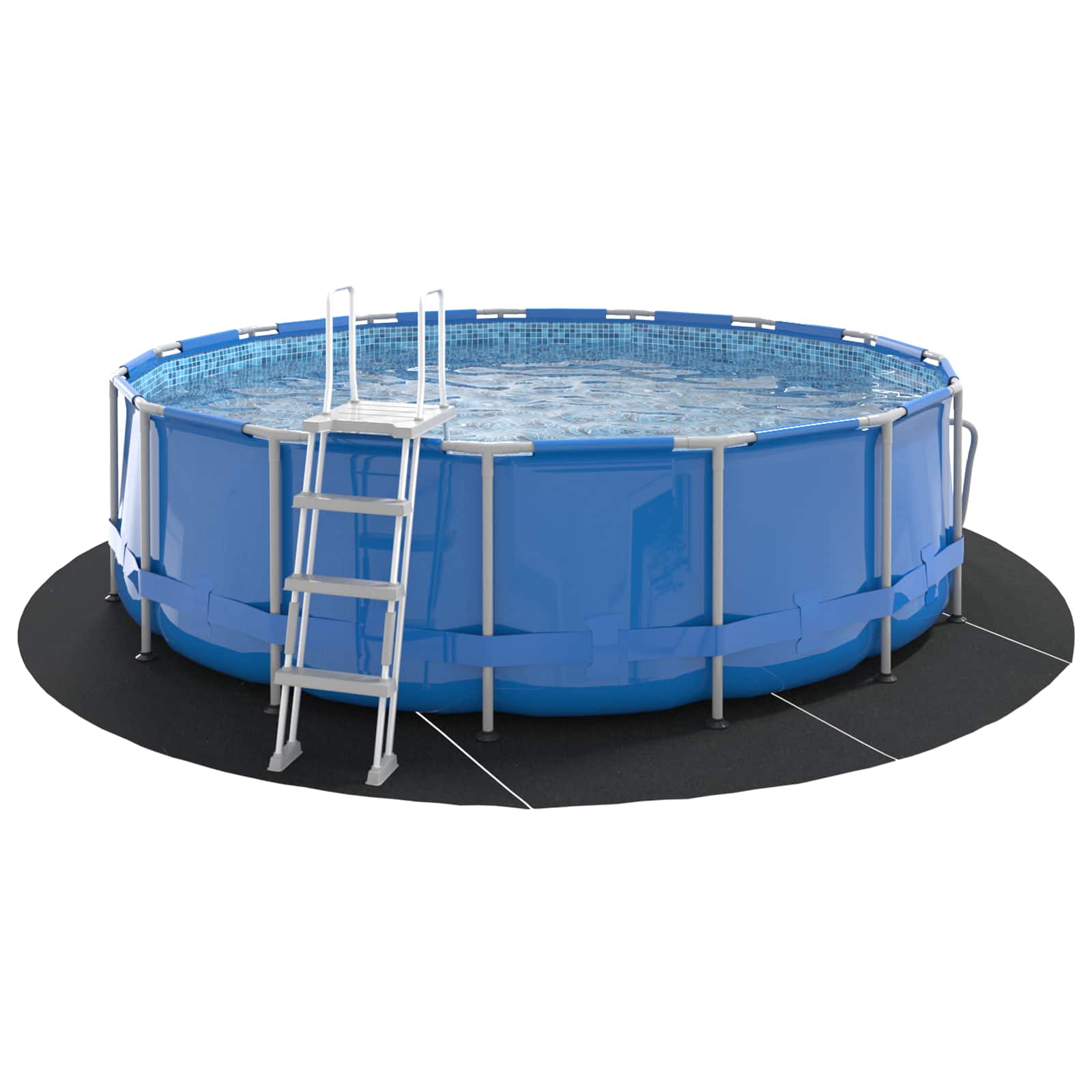 Telo per piscina Vidaxl nero ø 428 cm in tessuto non tessuto