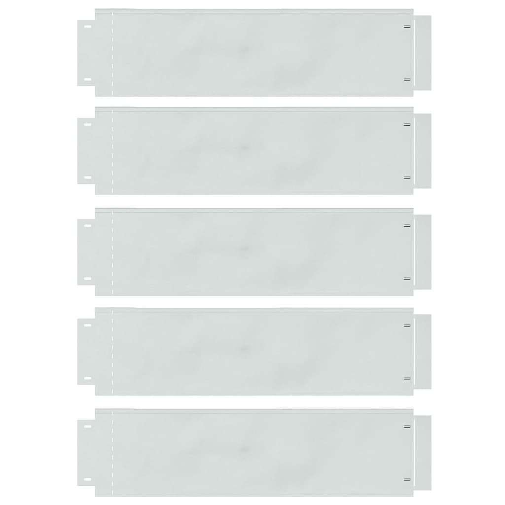 Bordi per prato Vidaxl 5 pezzi argento 100 x 25 x 0,07 cm