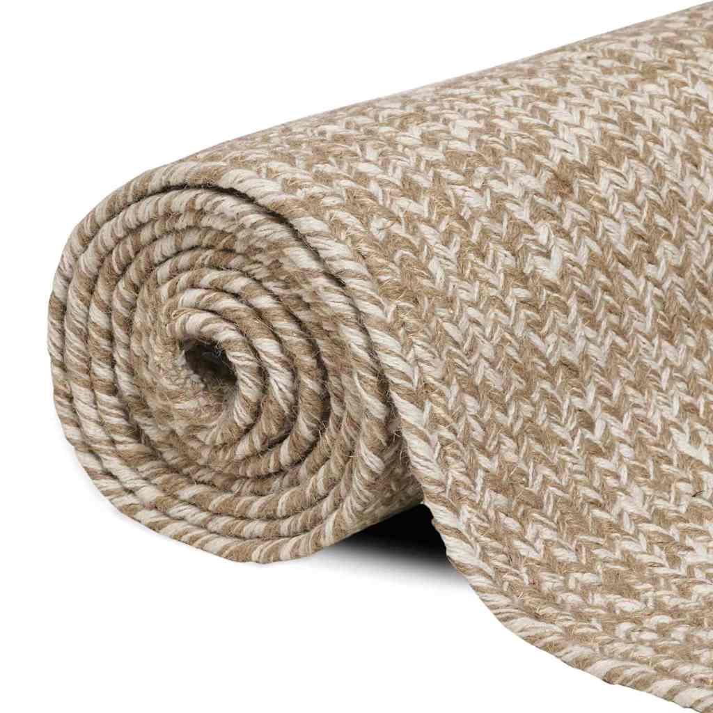 Alfombras vidaxl rectangulares yute natural y blanco 80 x 150 cm