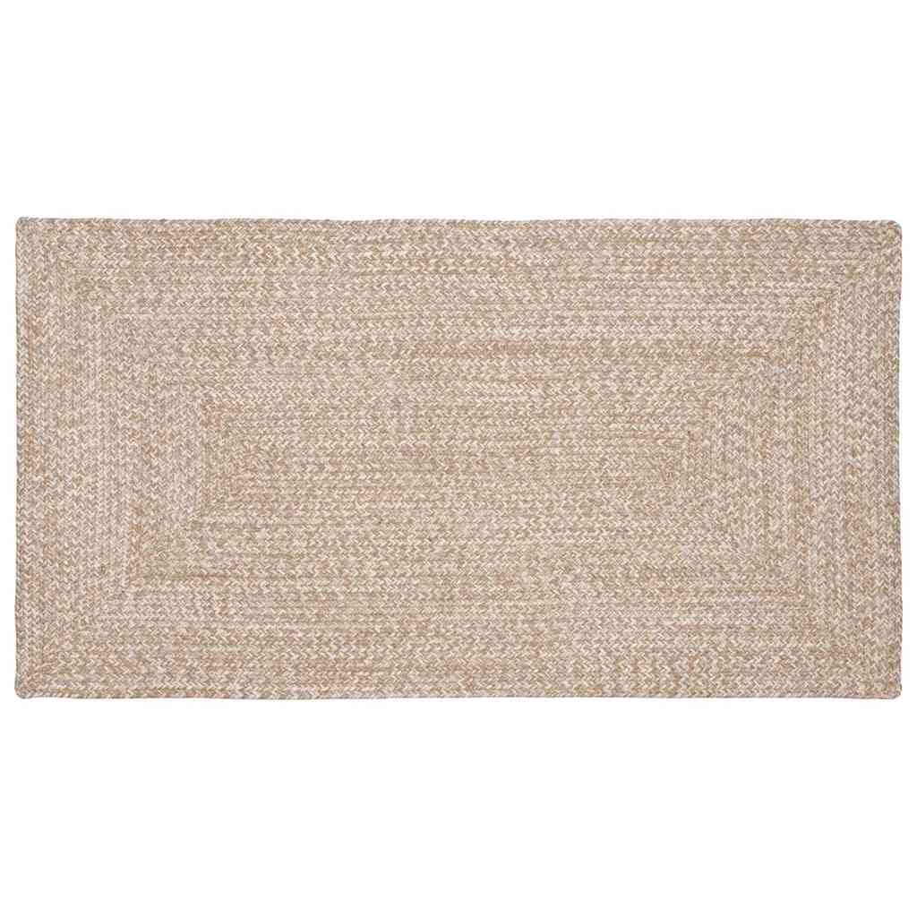 Alfombras vidaxl rectangulares yute natural y blanco 80 x 150 cm