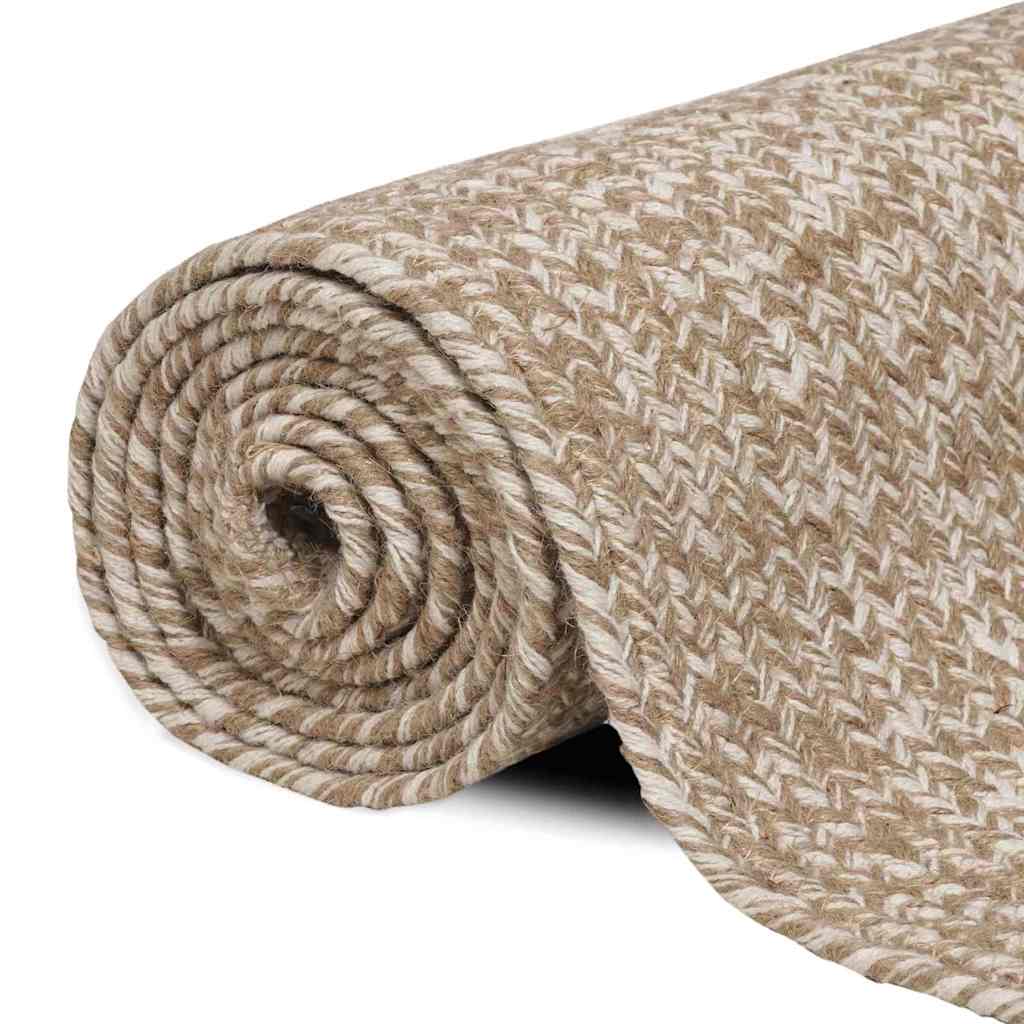 Vidaxx alfombras rectangulares natural y blanco yute 80 x 200 cm