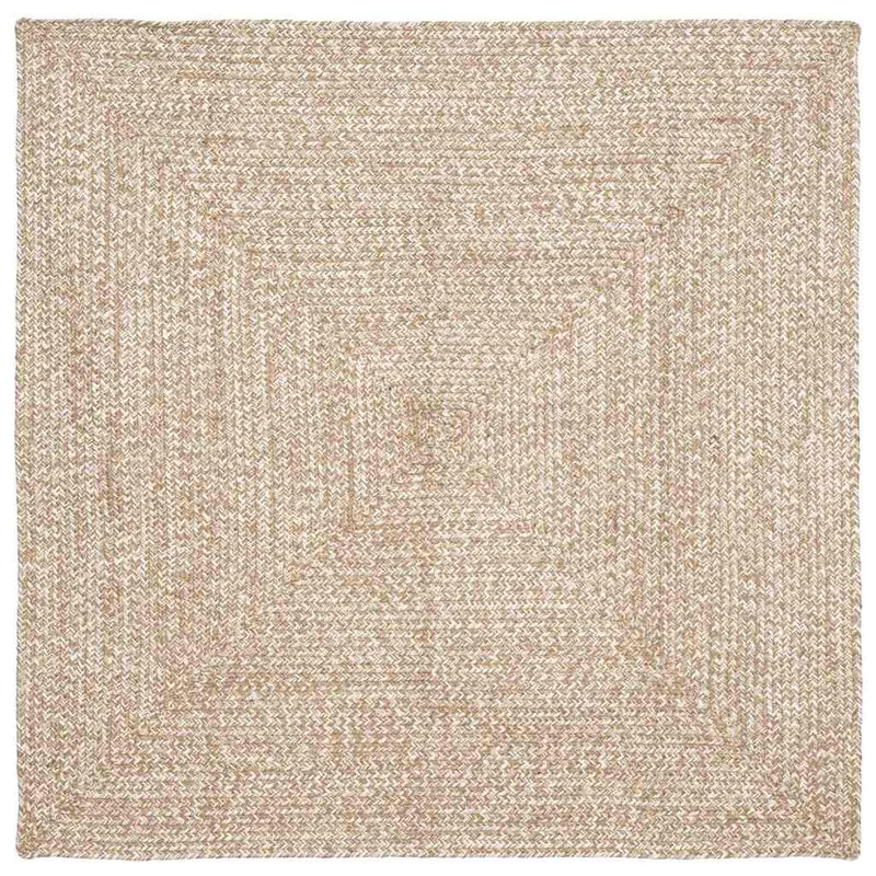 Vidaxl vloerkleden vierkant natuurlijk en wit 120 x 120 cm jute