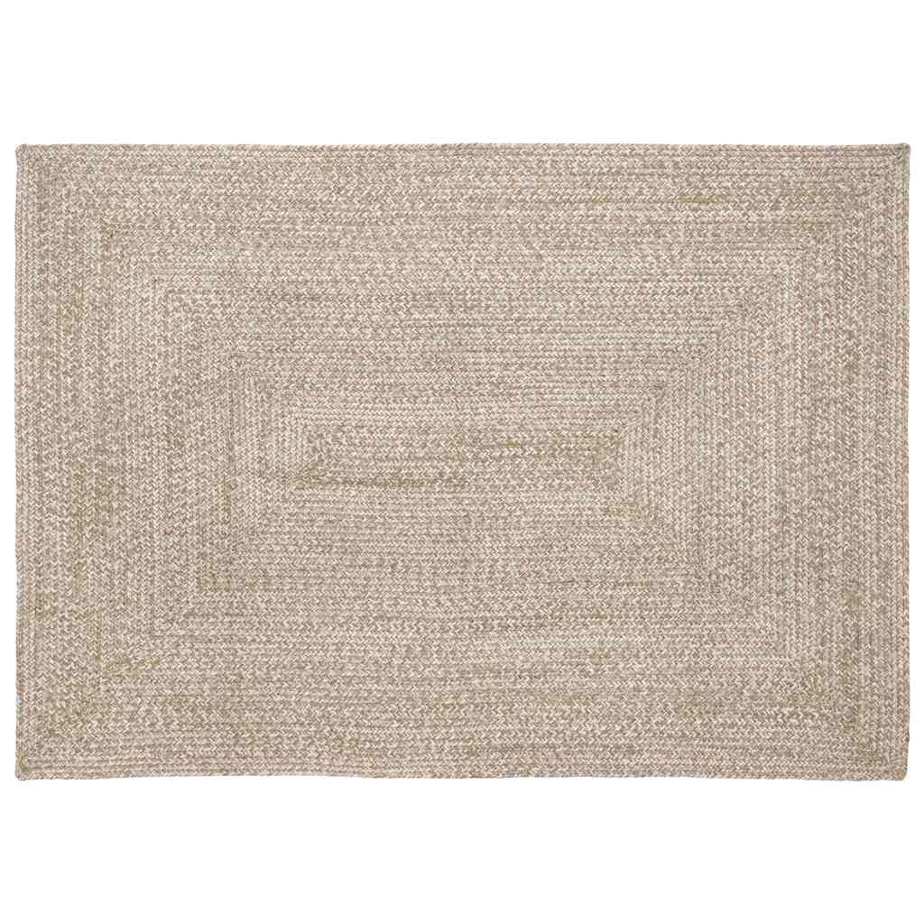 Vidaxx alfombras rectangulares natural y blanco yute 120 x 170 cm