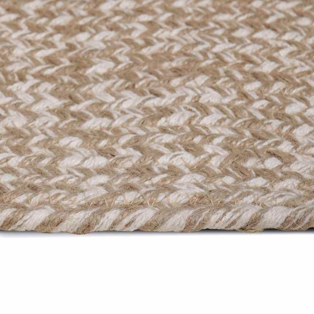 Vidaxl vloerkleden vierkant natuurlijk en wit 200 x 200 cm jute
