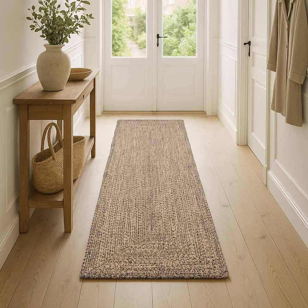 Tappeti Vidaxx rettangolari in iuta naturale e nera 80 x 250 cm